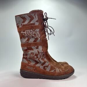 Teva Cara Kiru Boots Brown Leather Suede Hiking Outdoor Comfort 4297 Youth Sz 5